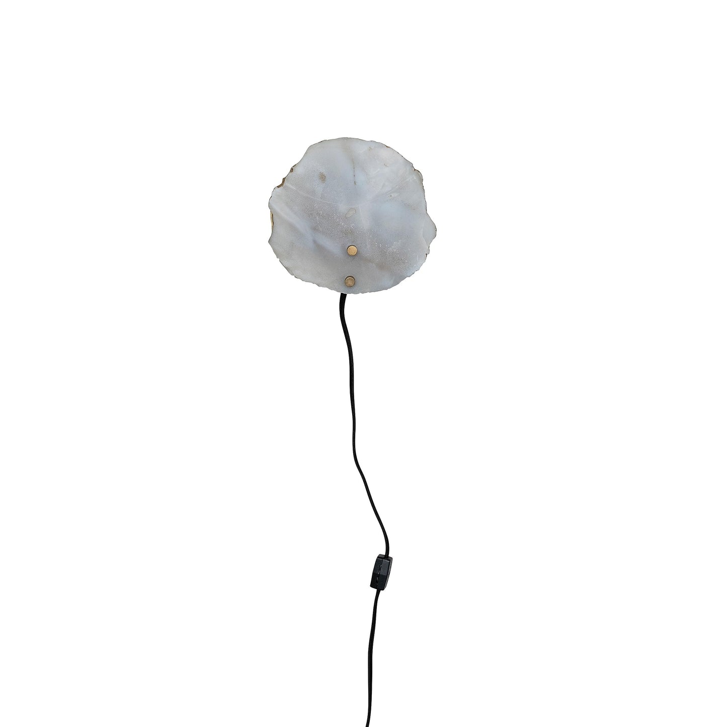 Creative Co-Op 6 Inches Agate and Metal Wall Lamp with Inline Switch for 40 Watts Bulb Maximum, Natural and Brass Finish