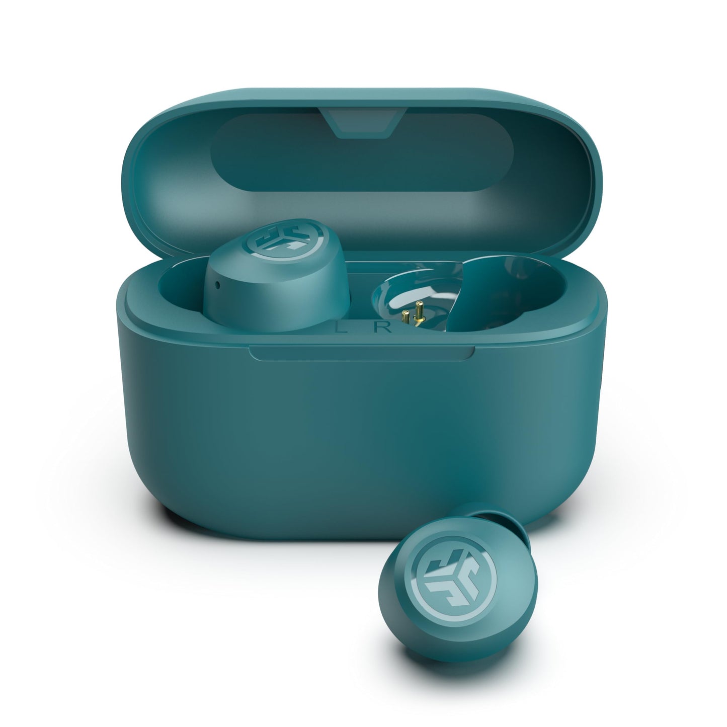 JLab Go Air Pop+, True Wireless Earbuds, Bluetooth Earbuds with Microphone, Dual Connect, USB-C Charging Case, Teal