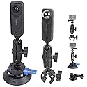 PellKing Camera Air Pump Vacuum Suction Cup Handlebar Mount Kit Compatible with Insta360 X5/X4/X3/GoPro 13/12/11/10/9,with 360° Rotation Function