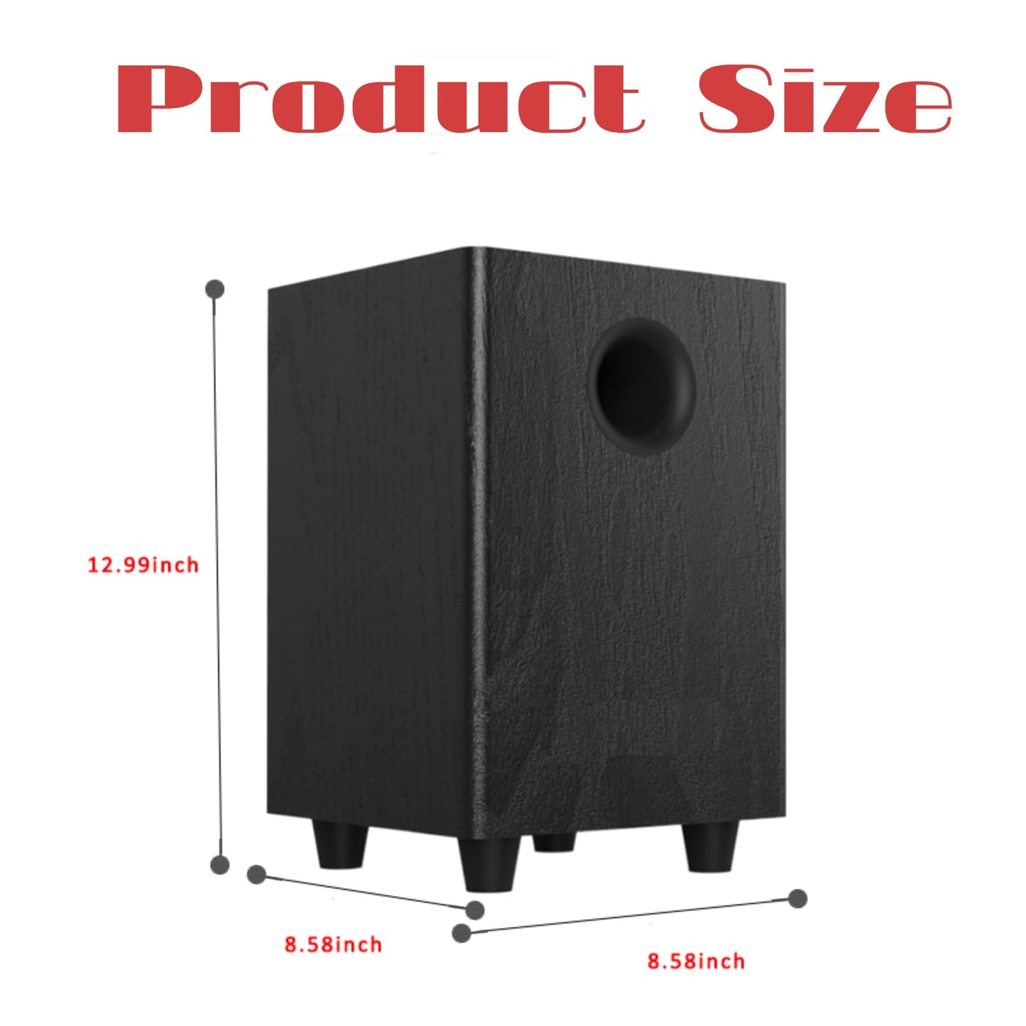 6.5 Inch Passive Subwoofer, 100W Power Heavy Bass Powerful Sound Synthetic Fiber Wood Material, Passive Speaker for Home Theater Party Plug and Play