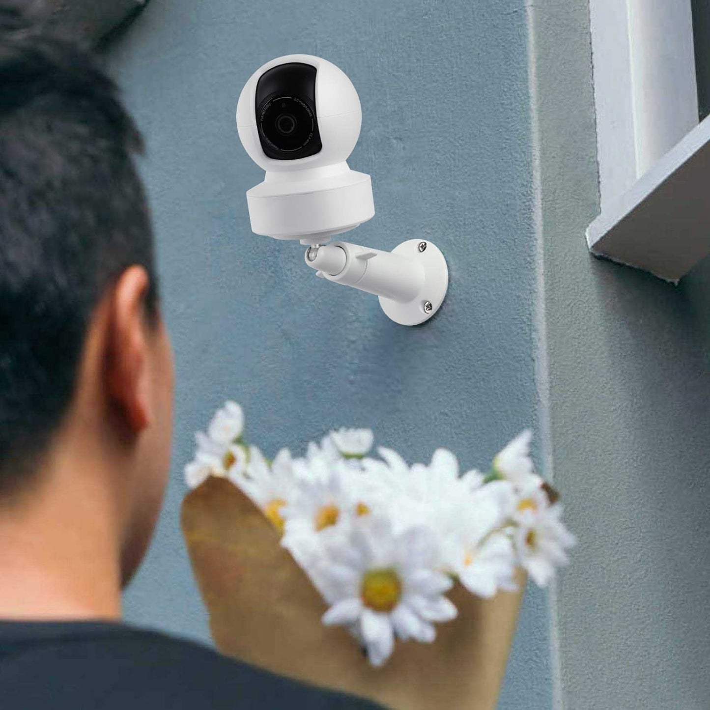 360° Adjustable Wall Mount Compatible with Kasa Indoor Pan/Tilt Smart Security Camera/Kasa 2K QHD Camera Pan/TP-Link Tapo C200, Rustproof Aluminum