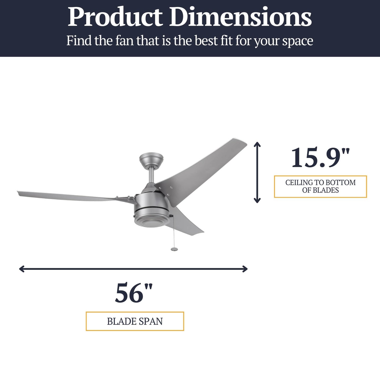 Prominence Home Talib, 52 Inch Contemporary Outdoor Ceiling Fan with No Light, Pull Chain, Dual Mounting Options, Modern High Performance Blades