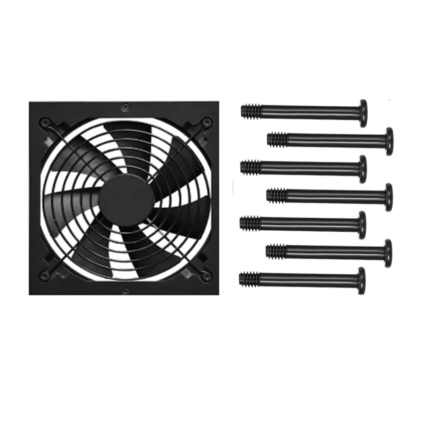 60pcs Fan Mounting Screw Radiator Water-Cooled Exhaust Fixing Black Long Screw(32x35mm)