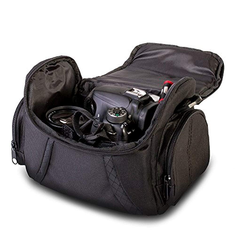Zeikos ZE-CA48B Deluxe Padded Soft Medium Camera Case For Canon Digital EOS Rebel SL1, T1i, T2i, T3, T3i, T4i, T5, T5i, T6i, T6s, EOS 60D, EOS 70D