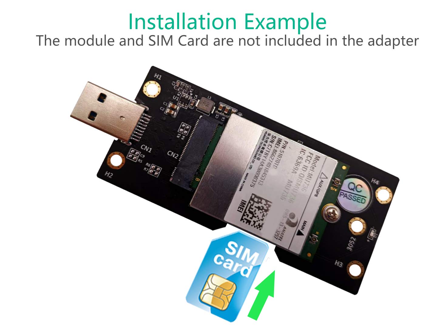 NGFF(M.2) to USB 3.0 Adapter with SIM 8pin Card Slot for 3G/4G/5G Module