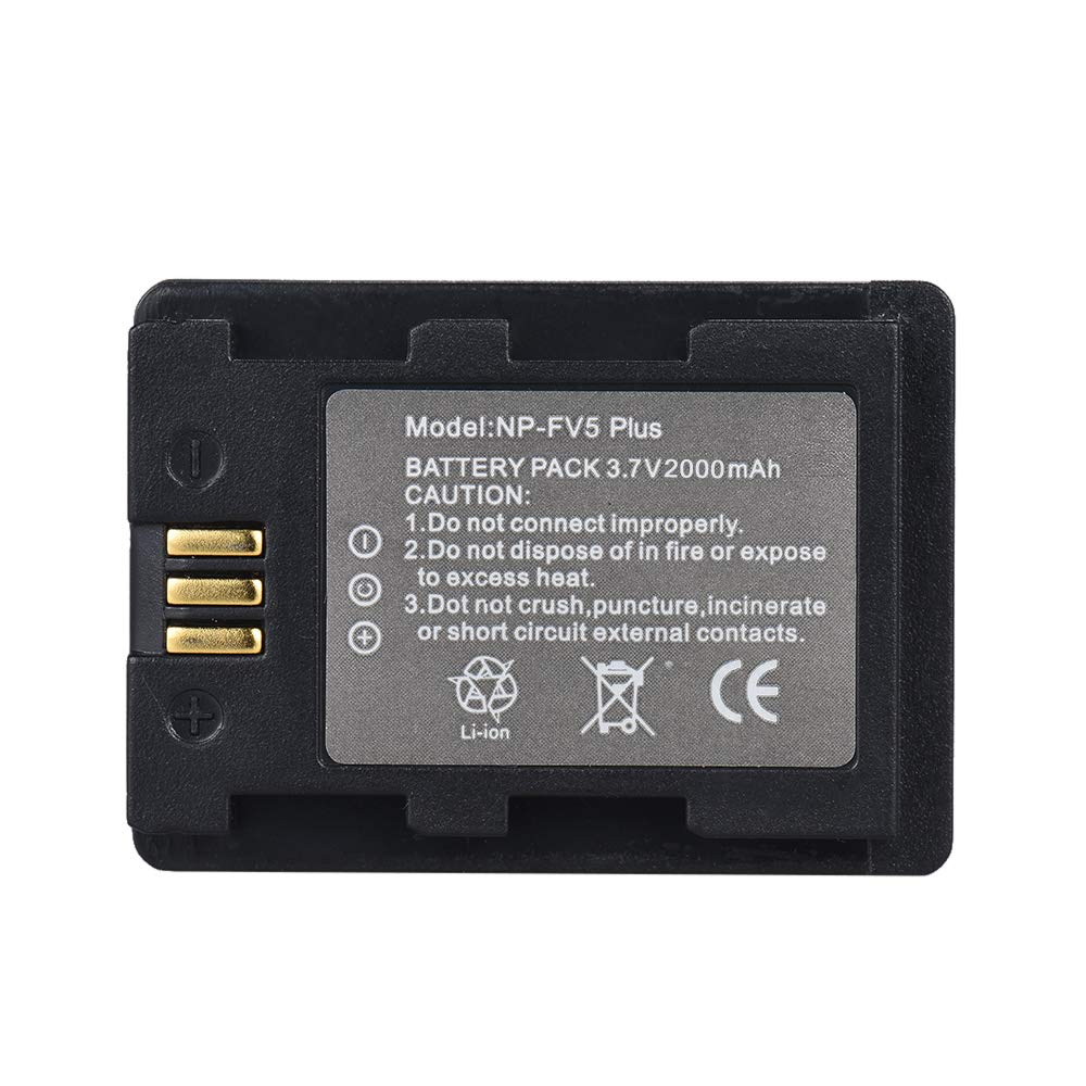 Docooler NP-FV5 Plus Rechargeable Camcorder Battery Pack 3.7V 2000mAh Battery for Sony DV for Andoer 524KM 4K WiFi 1080P Digital Video Camera