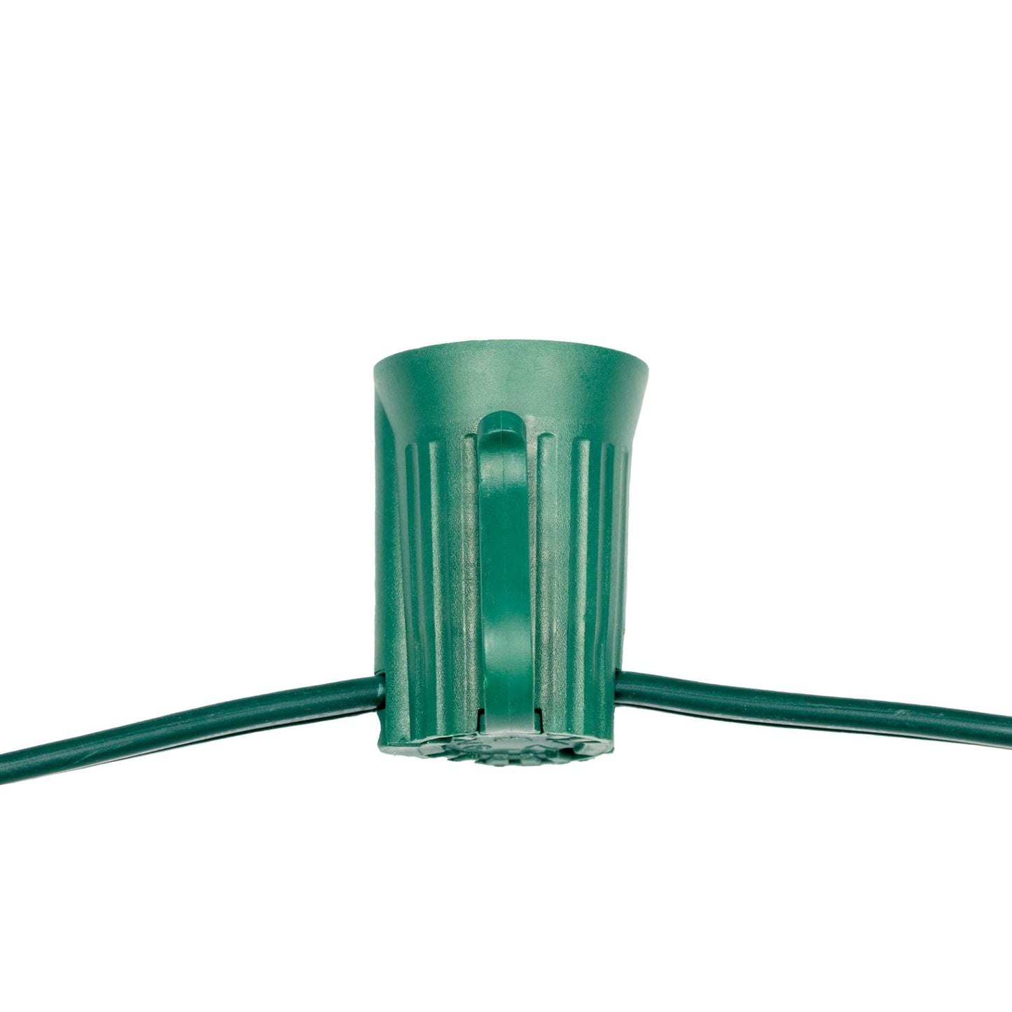 Novelty Lights 250 Feet C9/E17 Socketed Light Spool, 12 Inch Spacing Green Wire Bulk Reel, 8 Amp SPT-1 Wire, Commercial Grade, Indoor/Outdoor All