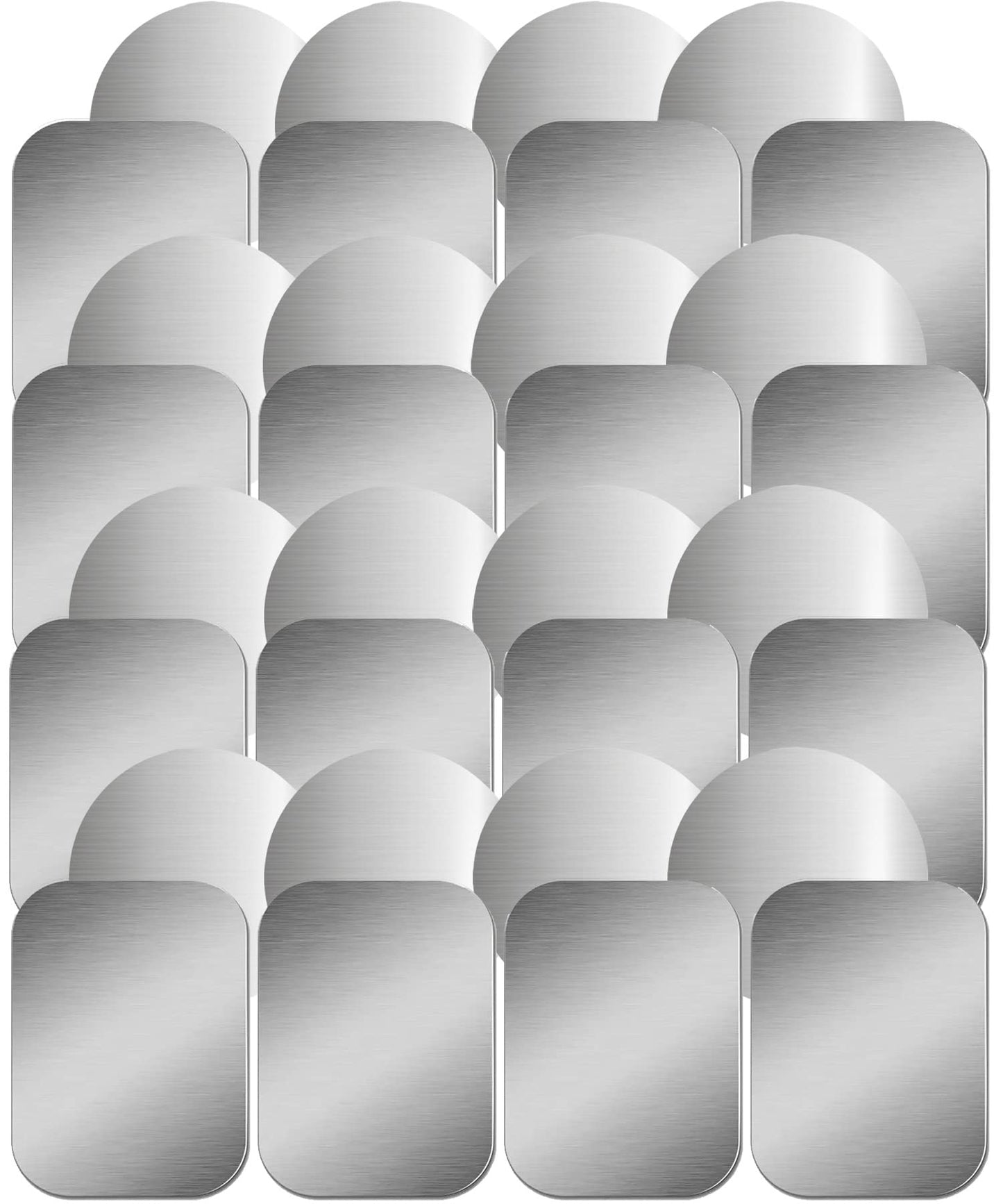 SALEX Phone Metal Stickers for Magnetic Mount. Replacement Set of 32 Car Magnet Metal Plates Inside Cell Phone Case. Silver Sticky 3M Adhesive Small