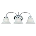 Livex Lighting 1533-05 Edgemont 3 Light Wall Sconce Chrome with White Alabaster Glass, 23.5 x 8.75 x 8