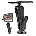 Aluminum Alloy Fish Finder Mount with C Size 1.5" / 38mm Ball, 5.9" Arm Marine Electronic Mount Compatible with Garmin,Humminbird, Lowrance and More