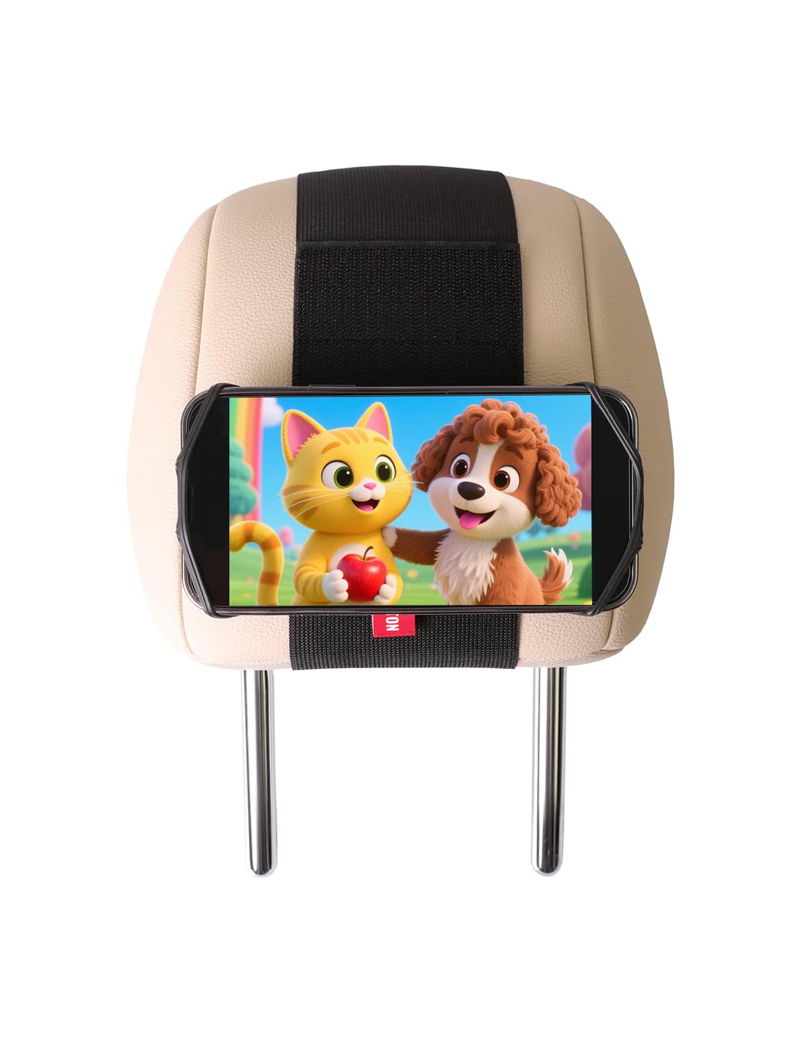 Silicone Car Phone Holder, Adjustable Phone Mount Holders for Your Car Headrest Compatible with iPhone 17 16 15 14 13 Pro Max and other 3.5 - 7 Inch