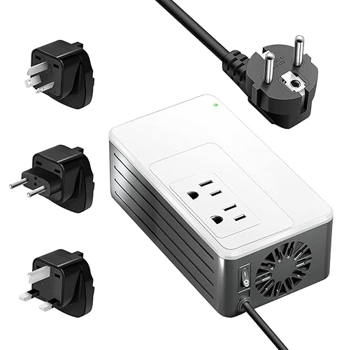 1200W Universal Travel Adapter Converter Step-Down 220V to 110V, 2 lbs Light Weight, Stable Pure Sine Wave, for Hair dryers, straighteners, Curling…