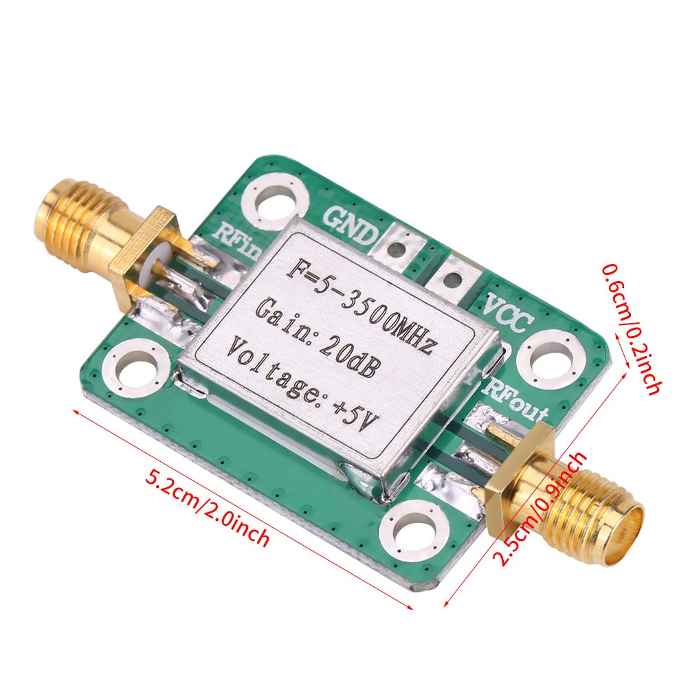5-3500MHz RF WideBand Amplifier 20dB High Gain Low Noise LNA Amplifier with Shielding Shell