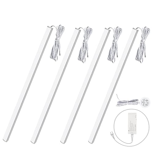 12" V-Shape Diffused LED Light Bars Kit,Aluminum Channel Lights with Touch Sensor for Under Cabinet,Gun Safe,Closet,Under Counter,Book Shelf,Display