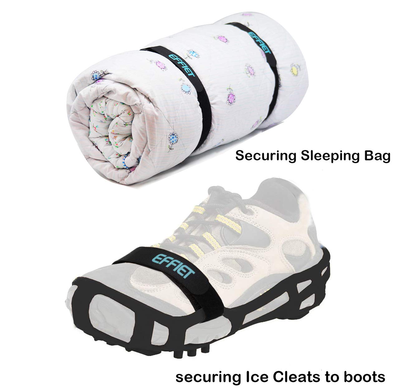 12 Packs Fastening Cord Wrap 1 x 24 Inches Hook and Loop Cinch Straps, EFFIET Adjustable Adhesive Extension Hose Storage Strap, Securing Bike Sleeping