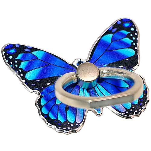 Kinizuxi Cell Phone Ring Holder, Butterfly Phone Ring Grip Stand 360°Rotation Finger Ring Kickstand Compatible with iPhone,All Android Smartphone