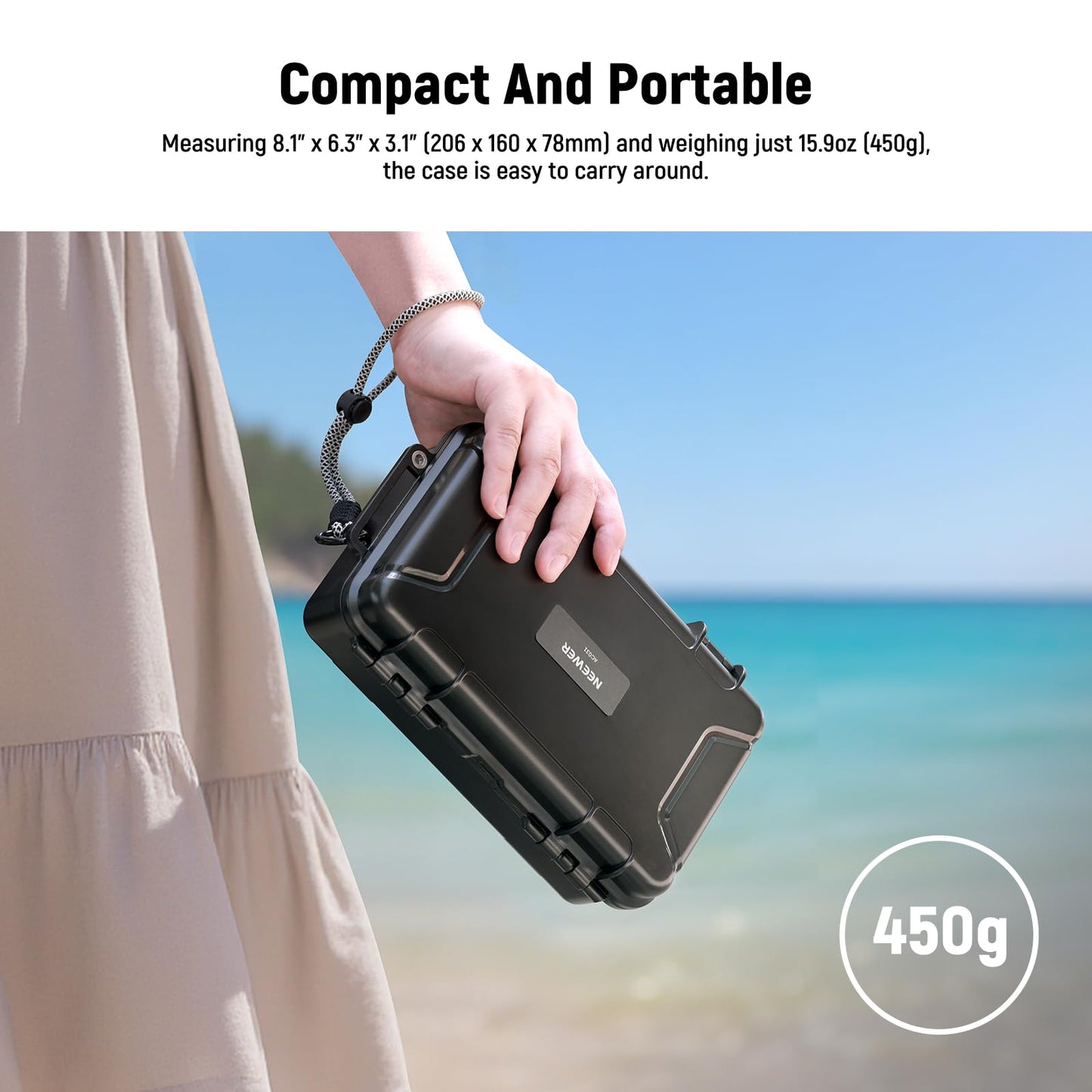NEEWER Hard Case Compatible with DJI Osmo Action 5 Pro / 4/3 Camera, IP67 Waterproof Dustproof Shockproof Portable Travel Storage Case with Custom