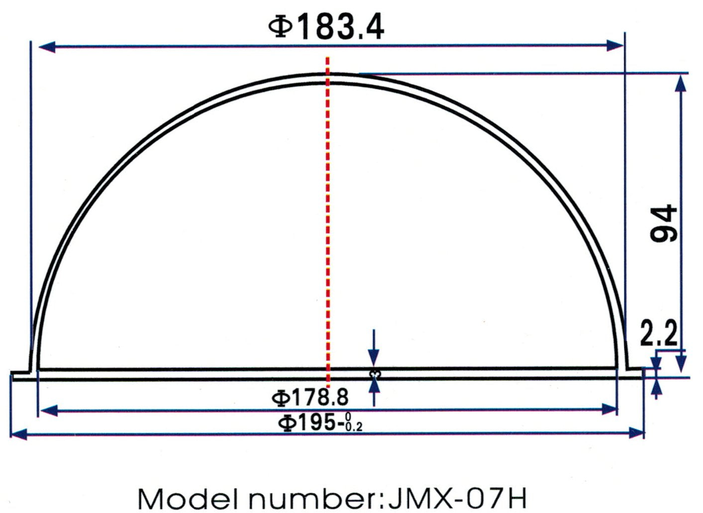JMX 7 Inch Acrylic Indoor/Outdoor CCTV Clear Camera Dome Cover Security Camera Housing