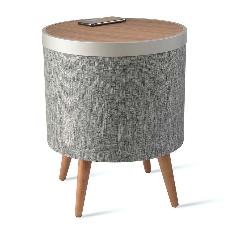 KOBLE Zain Side Table with Speaker and Subwoofer - Walnut Top