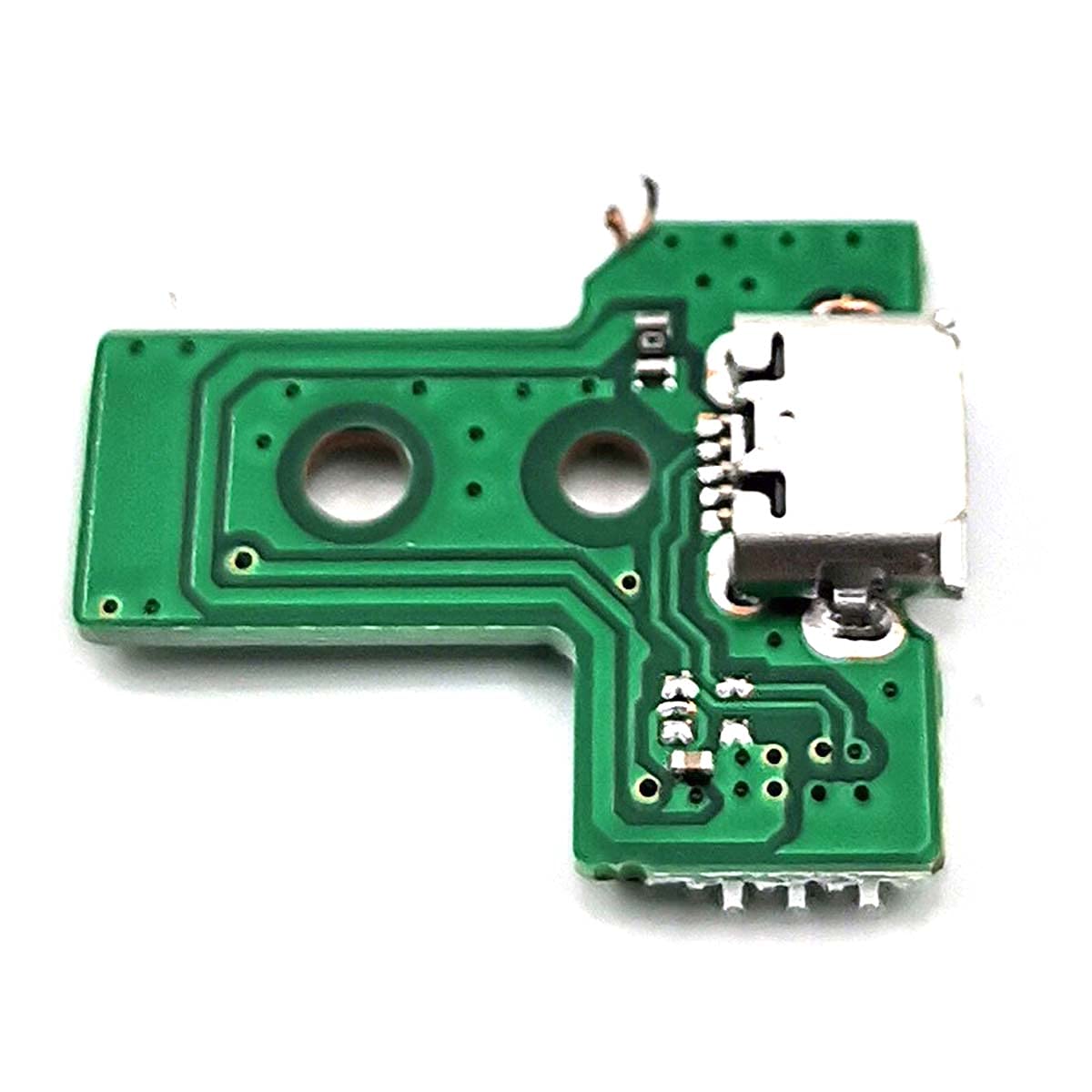 FainWan 2PCs JDS-030 Replacement Charging Port Assembly 12 Pin for PS4 DualShock 4, Micro USB Adaptor Charger Socket Board Connector Module