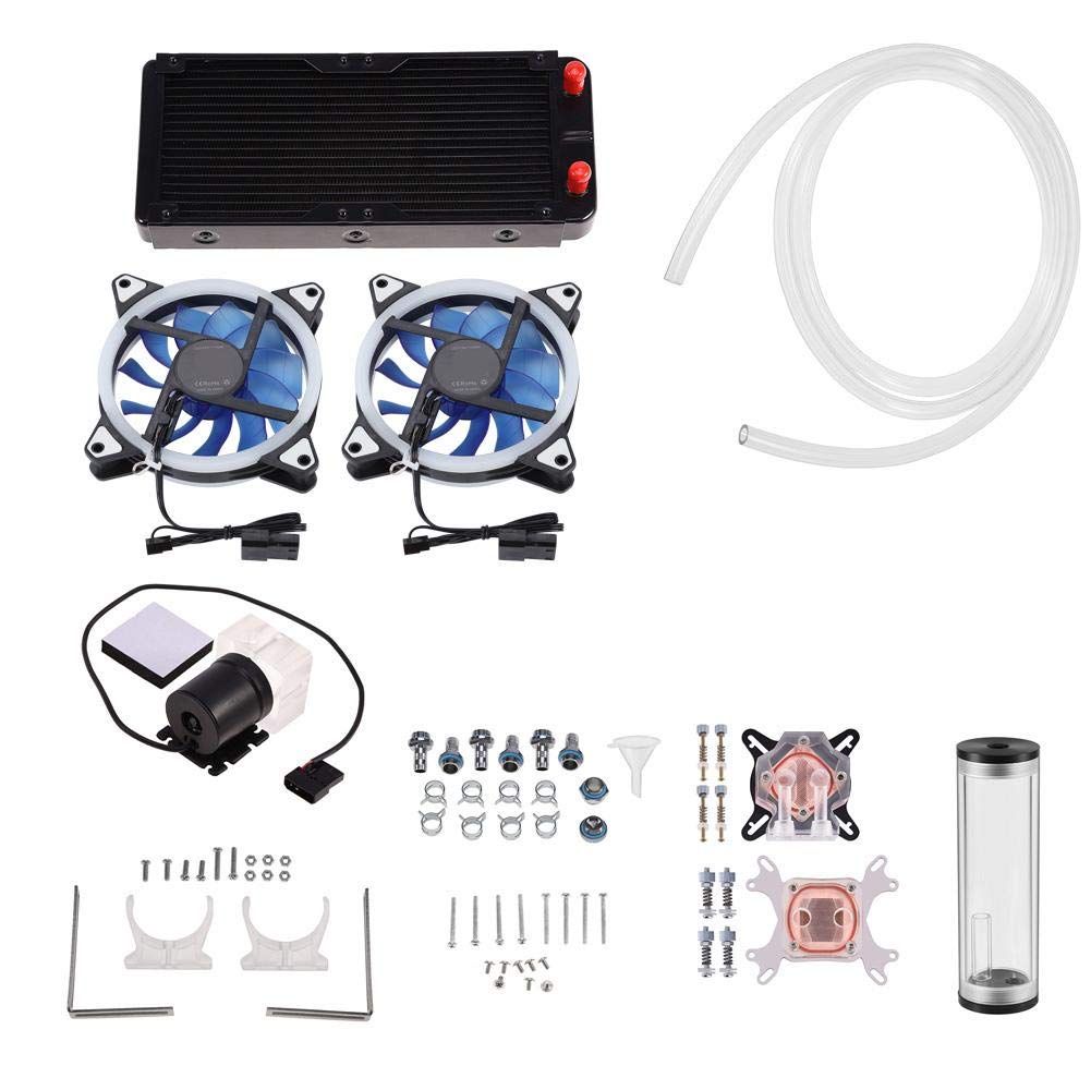 DIY 240mm Cooler CPU/GPU Block Pump Reservoir LED Fan Heat Sink Compputer Water Cooling Kit