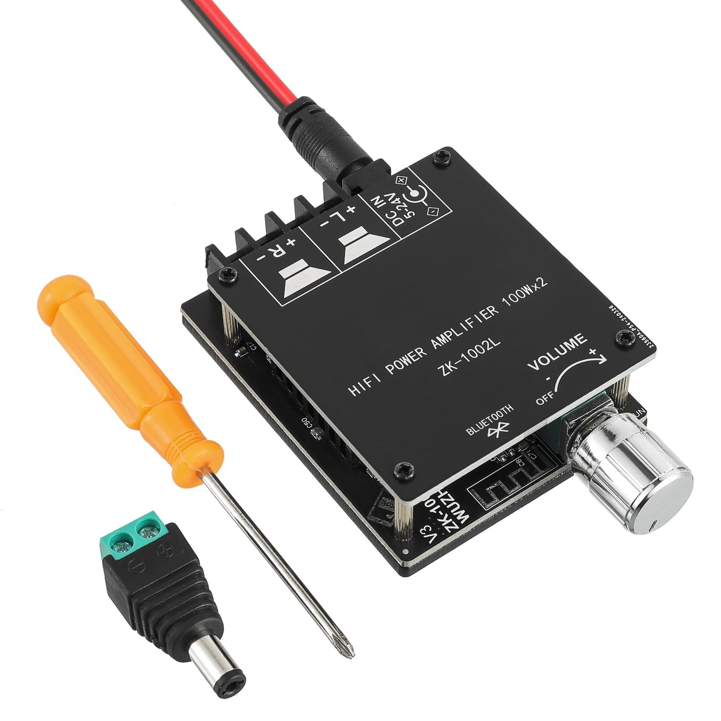 EPLZON 100W+100W Bluetooth Amplifier Board DC 5-24V BT and AUX Inputs 2.0 Channel Stereo AMP Board Audio Power Amplifier Module for DIY Wireless