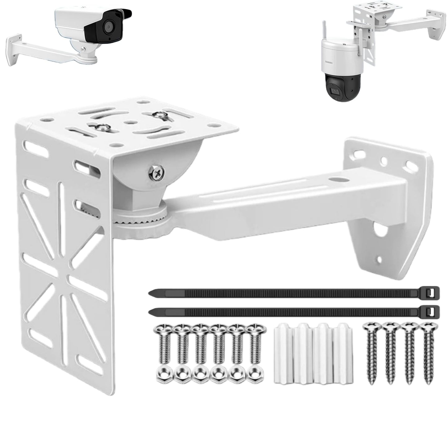 CTXSumTec Aluminum Wall Mount for Security Cameras with L-Shaped Adapter - Heavy-Duty Indoor/Outdoor Bracket, Fits Dome/IP/PTZ Cameras, Easy