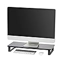 IRIS USA 1-Tier Multi-Purpose Modern PC Monitor Organizer Stand with Metal Legs, Ergonomic Desktop and Countertop Riser for Computer Laptop TV Kitchen