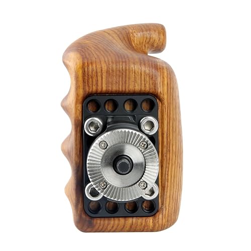 NICEYRIG Wooden Handle Grip with Rosette Mount (Right Side) Applicable for Nikon Panasonic Canon Camera Cage Rig, Shoulder Mount Support Rig