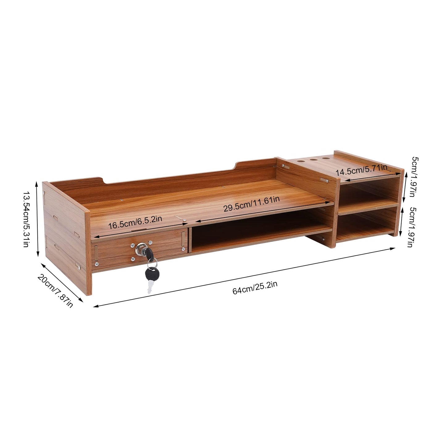 YIYIBYUS Computer Monitor Stand Riser Desk Laptop Organizer Stand with Drawer Desktop Storage Organizer Shelf for Office, Home Computers PC Monitors