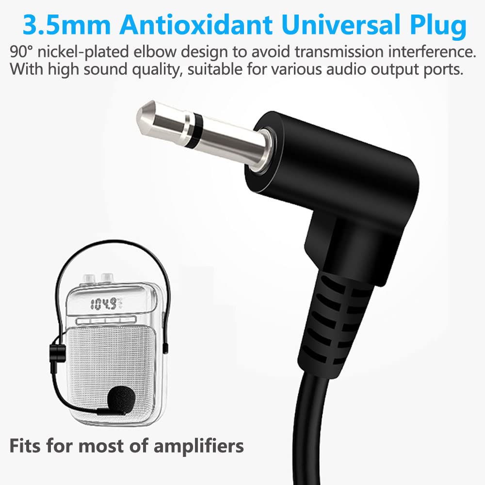VOVIGGOL 2Pcs Microphone Headset Mic, Flexible Wired Boom for Voice Amplifier, 3.5mm Connector Jack Headset Microphone for Singing, Speaking