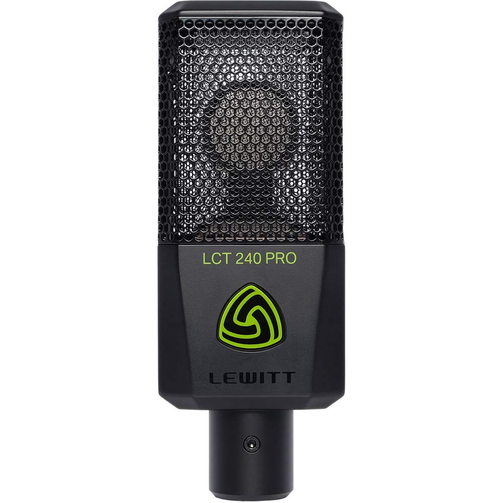 Lewitt LCT-240 Pro Condenser Microphone (Black) Bundle with Studio Monitor Headphone, Pop Filter & XLR Cable