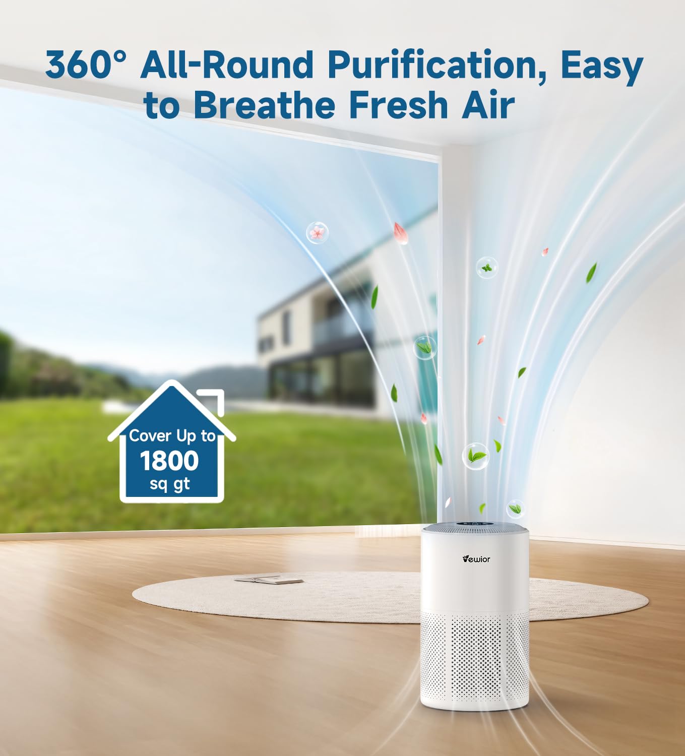 VEWIOR Air Purifiers for Home/Bedroom Large Room up to 1800 ft²