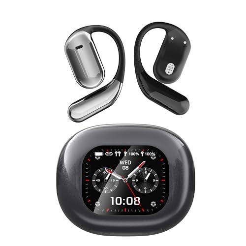 JUNJIEUNVO Q16PRO AI Wireless Translation Earbuds with 70 Hour Bluetooth 5.4 Sports Earbuds, Wireless Smart Touch Screen, Ear Cup with Ear Hooks, IPX5