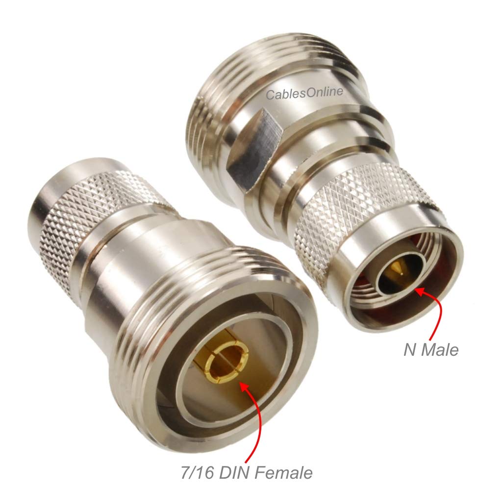 CablesOnline, 7/16 DIN Female Jack to N-Type Male Plug 50-Ohm Adapter