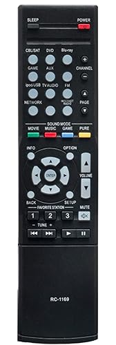 New RC-1169 RC1169 Replacement Remote Control Compatible with Denon AV Home Theater Receiver