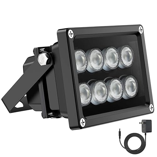 Univivi IR Illuminator 90 Degree Wide Angle 8-LEDs IR Infrared Light 850nm Infrared Illuminator for Night Vision IP67 Waterproof Outdoor for Security