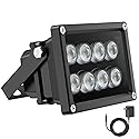 Univivi IR Illuminator 90 Degree Wide Angle 8-LEDs IR Infrared Light 850nm Infrared Illuminator for Night Vision IP67 Waterproof Outdoor for Security