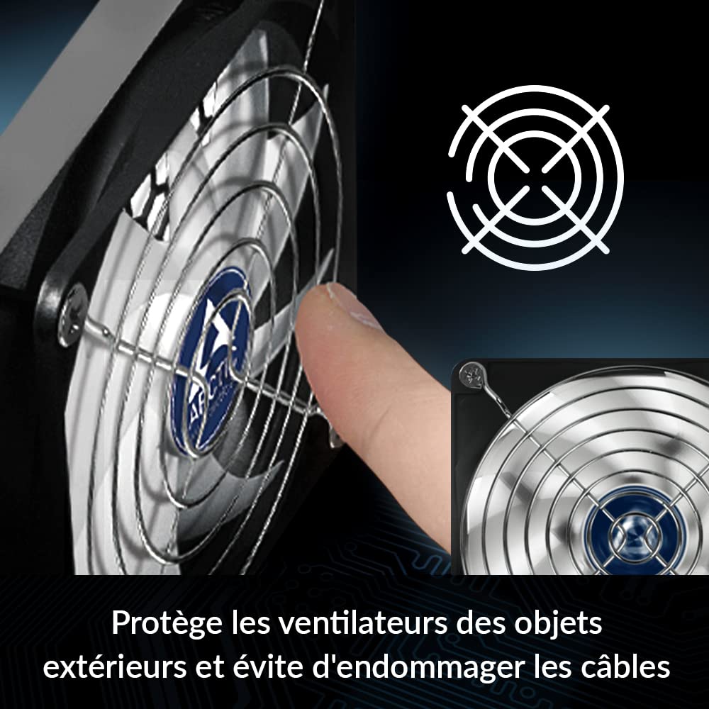 ARCTIC Fan Grill 140 mm - CPU Case Fan Grill, Made Out of Nickel Plated Steel, Air Flow Transparent, Prevents Cable Damage
