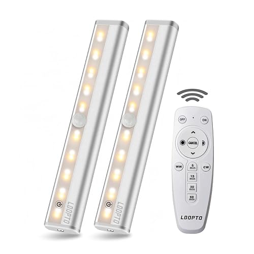 LDOPTO Under Cabinet Lights Wireless Battery Operated Lights with Remote Control LED Closet Lights Counter Wall Lights Without Wiring with Remote
