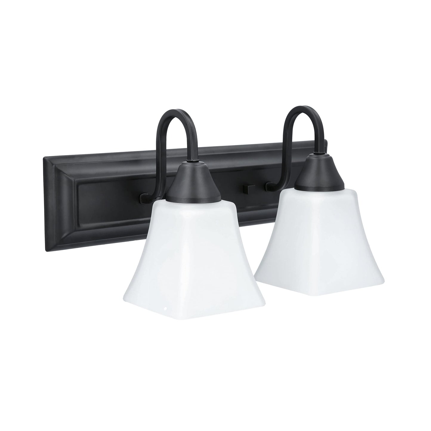 Luminance Square Lexington Vanity Light Wall Sconce | Black and White Bathroom Decor Fixture for Over Sink and Above Mirror | Mount as Uplighting or