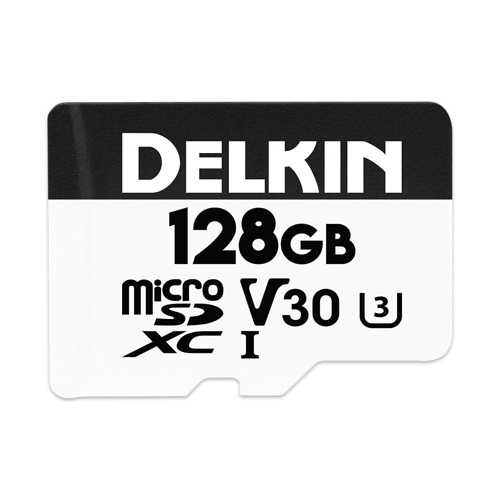 Delkin Devices Hyperspeed 128GB Micro SD Card with Adapter - 100MB/s Read, UHS-I (U3, V30), 4K & Full HD for Smartphones, Tablets, GoPro, and Dash Cam