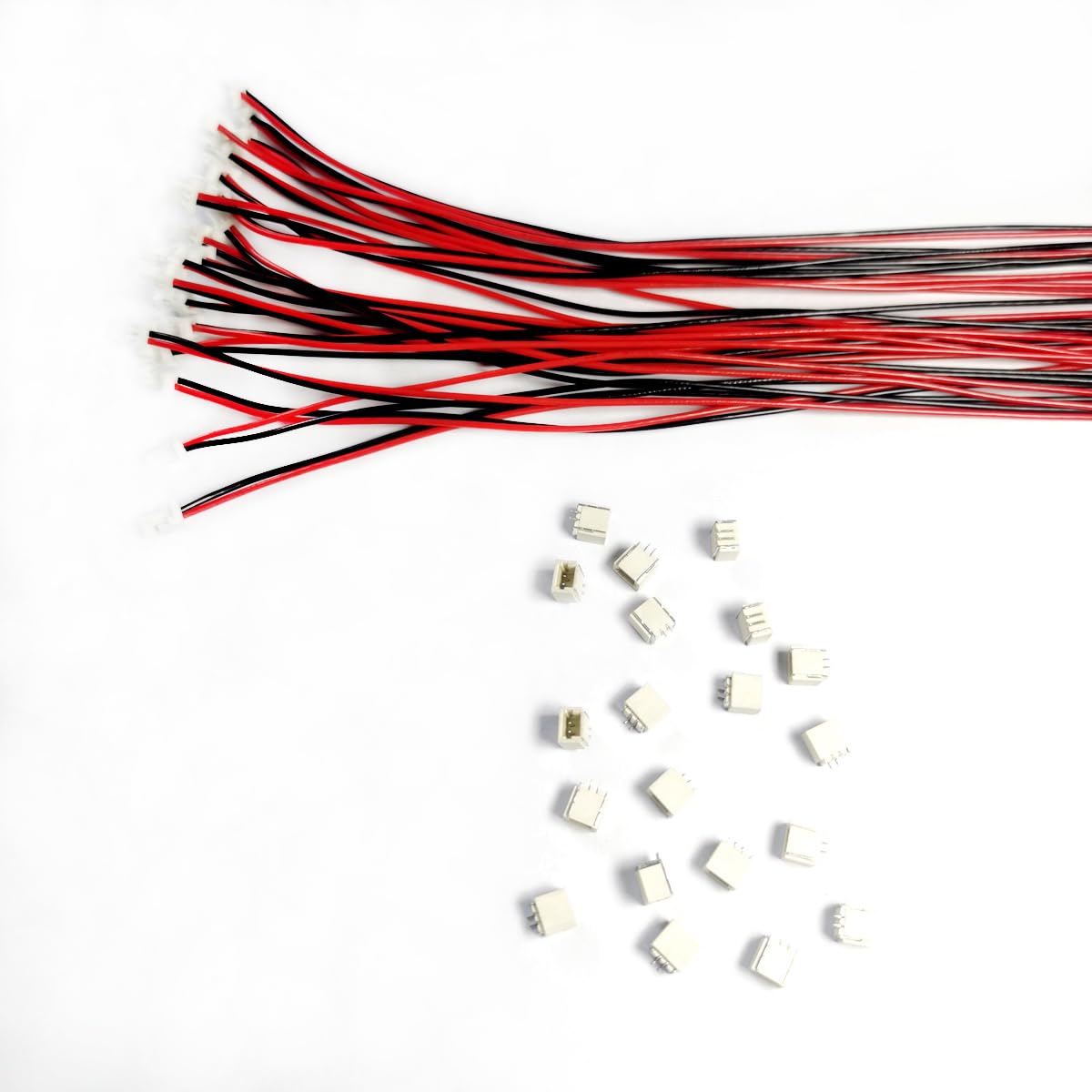 BOJOUL for 20 Sets JST SH 1.0mm 2 Pin Male Connector and 28AWG Female Connector Plug with Wire Cable 20cm Used in PCB Toys Household Appliances etc