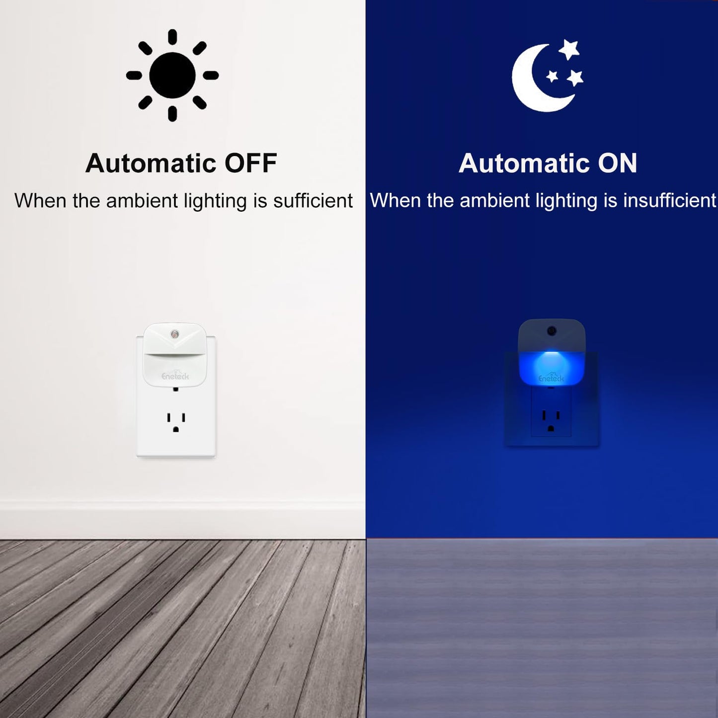 Eneteck LED Night Lights Plug into Wall,Soft Night Light with Dust to Dawn Sensor,Nightlight for Travel,Kitchen,Adults