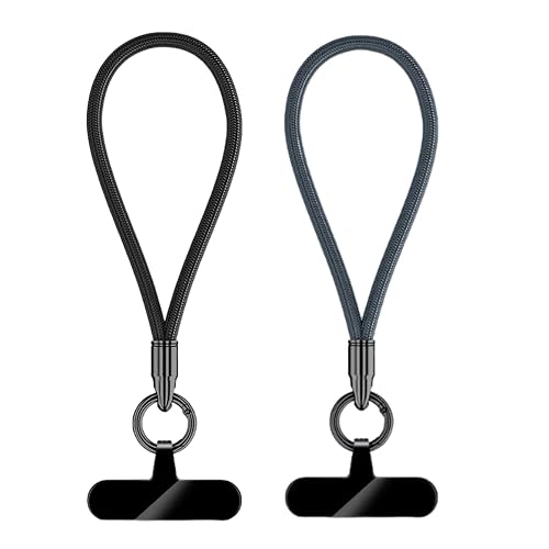 ZvveIIa Phone Wrist Strap 2 Pack, Braided Anti-Drop Cell Phone Lanyard with Connector Tab, Universal Detachable Phone Strap, Security Anti-Theft