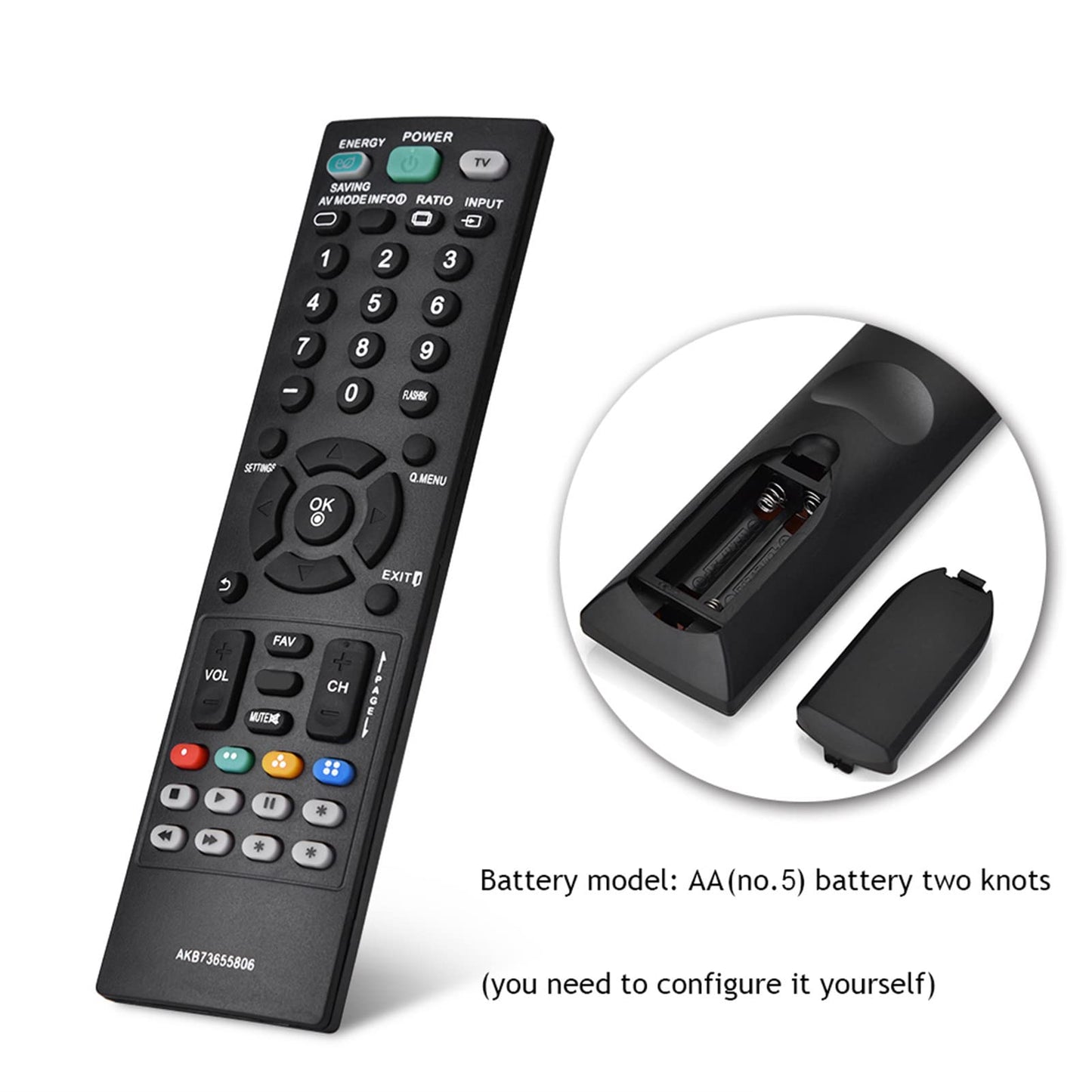 Universal Remote Control for AKB73655806, Smart TV Remote Control Replacement for AKB73655806 LCD LED TV