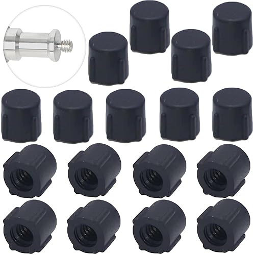ThtRht 20 Pack Photography Light Stand Top Screw Caps Replacement 1/4''-20 Threaded Phone Tripod End Caps Tips Protective Cover for Monopod Selfie