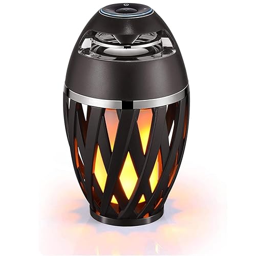 JinXiHua Led Flame Speaker Bluetooth Speakers,Dancing Flames Outdoor Indoor Portable Bluetooth Speaker &Torch Atmosphere Light for Patio Porch Garden