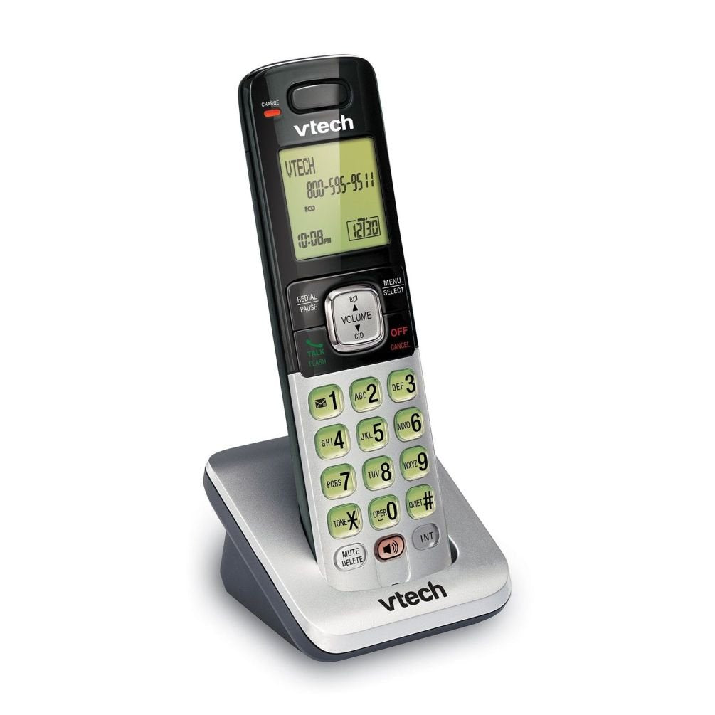 VTech CS6709 Accessory Cordless Handset, Silver/Black | Requires VTech CS6719, CS6729, CS6829, or CS6859 Series Phone System to Operate