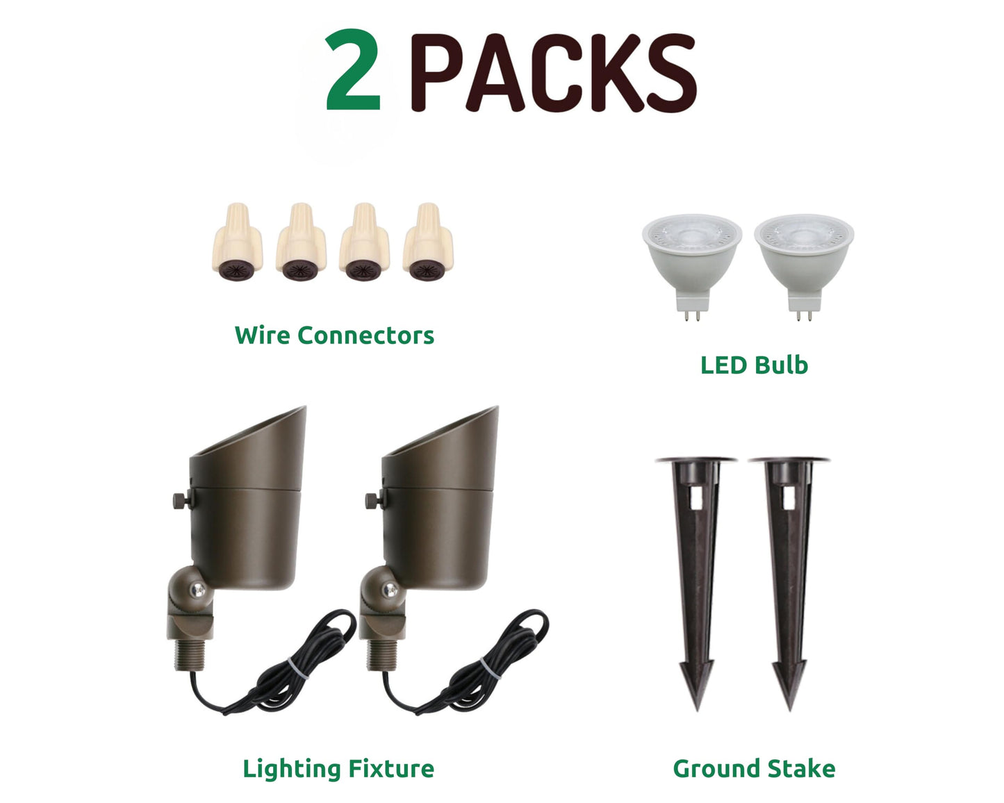 Lumina Lighting® 4W Landscape Lighting 12V Landscape Lights Low Voltage Landscape Spotlights Warm White Waterproof Outdoor Replaceable LED Bulb